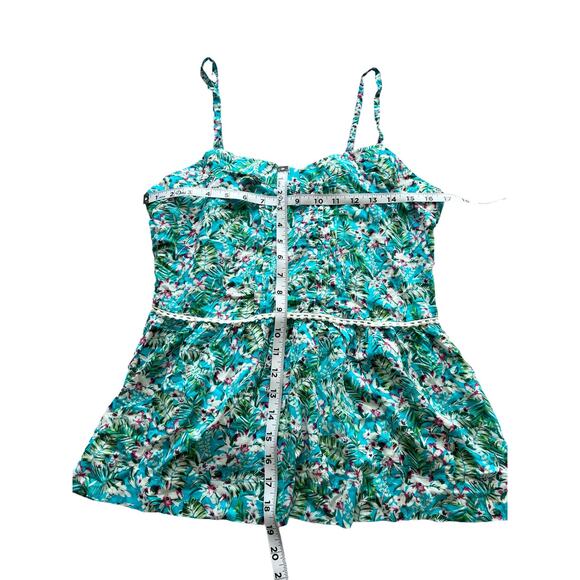 Matilda Jane Tropical Floral Smocked Peplum Spaghetti Strap Top Size Large - Picture 8 of 8